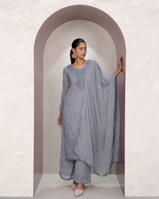 K Y W Embroidered Kurta, Trouser/Pant & Dupatta Set
