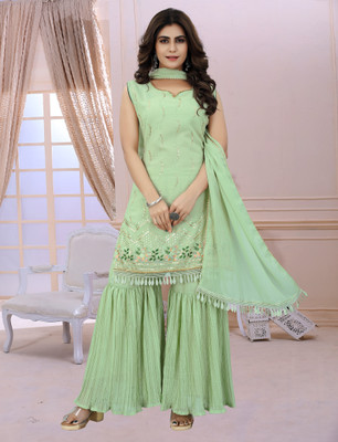 DHARMVIJ CREATION Embroidered Kurta, Trouser/Pant & Dupatta Set