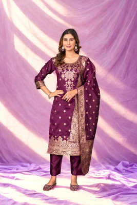 BROYAAR SHOP Embroidered Kurta, Trouser/Pant & Dupatta Set