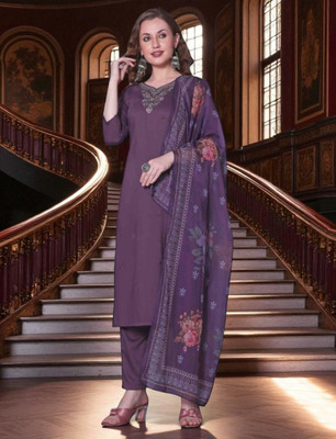 SoftTouch Embroidered Kurta, Trouser/Pant & Dupatta Set