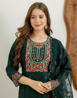 Skylee Embroidered Kurta, Salwar & Dupatta Set