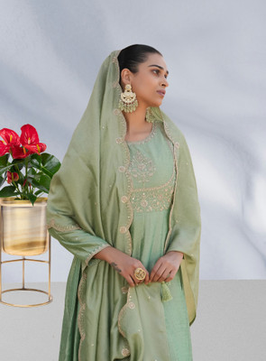 KHANJAN FASHION Embroidered Kurta, Trouser/Pant & Dupatta Set
