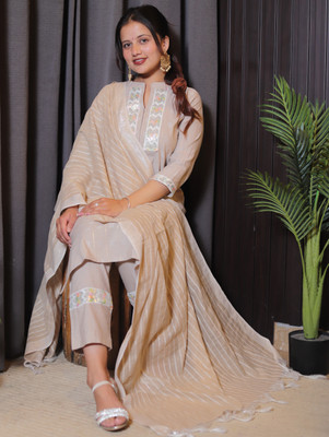 Maadwara Embroidered Kurta, Trouser/Pant & Dupatta Set