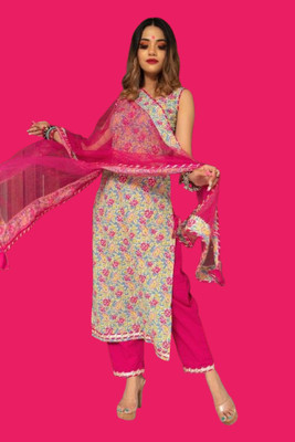 utsav fashion Floral Print Kurta, Trouser/Pant & Dupatta Set