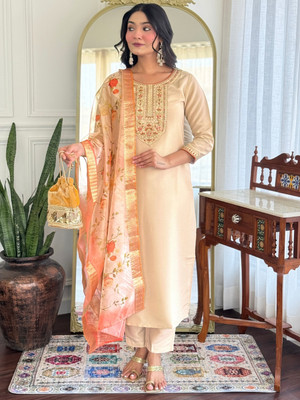 RN Fashion Embroidered Kurta, Trouser/Pant & Dupatta Set