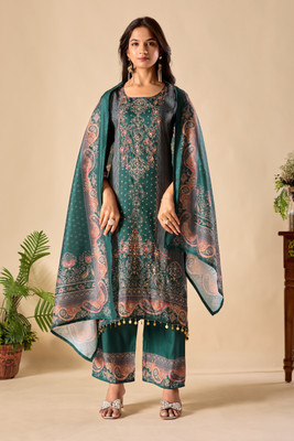 Rudra Fashion Mart Self Design Kurta, Palazzo & Dupatta Set