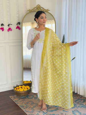 RN Fashion Embroidered Kurta, Trouser/Pant & Dupatta Set