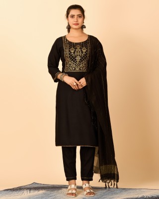 AVM SILK MILLS Embellished Anarkali Kurta, Bottom & Dupatta Set