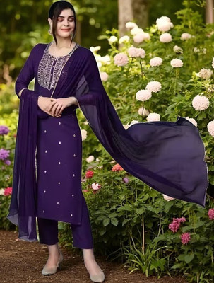 MM ENTERPRISE Embroidered Kurta, Trouser/Pant & Dupatta Set