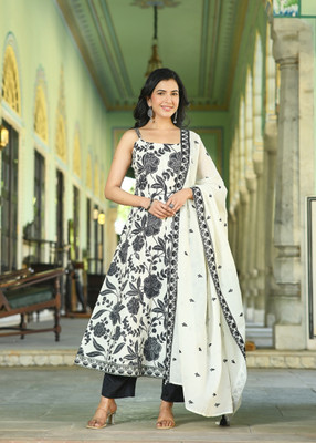 Anusheet Fashion Floral Print Kurta, Trouser/Pant & Dupatta Set