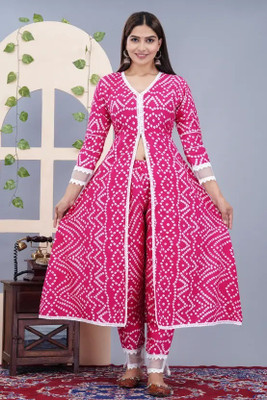 Suved Mart Printed Kurta, Palazzo & Dupatta Set