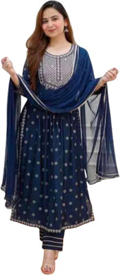 KRISHNA VASTRAM Embroidered Kurta, Trouser/Pant & Dupatta Set