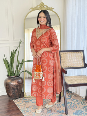 Prime Poster Embroidered Kurta, Trouser/Pant & Dupatta Set