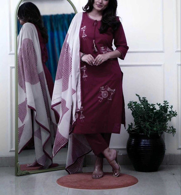 Radheshanaaa Embroidered Kurta, Trouser/Pant & Dupatta Set