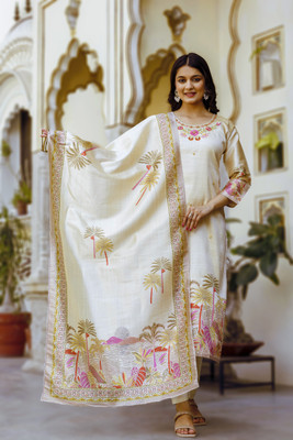 Mishwa Fashion Tax Embellished Kurta, Trouser/Pant & Dupatta Set