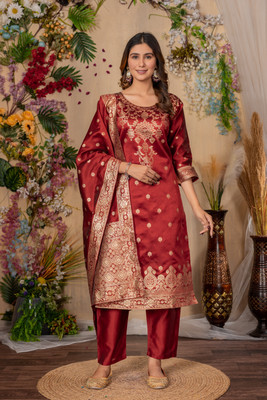 BROYAAR SHOP Woven Kurta, Trouser/Pant & Dupatta Set