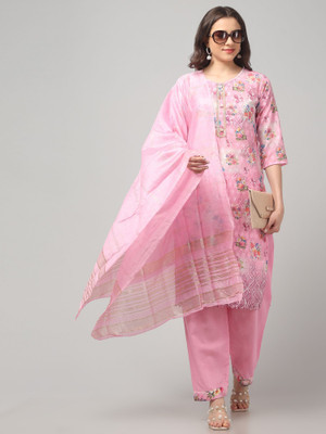 OMASU FASHION Floral Print Kurta, Salwar & Dupatta Set