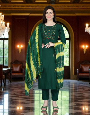 SoftTouch Embroidered Kurta, Trouser/Pant & Dupatta Set