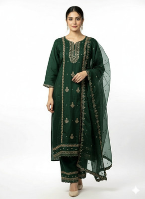Zayrah Embroidered Kurta, Trouser/Pant & Dupatta Set