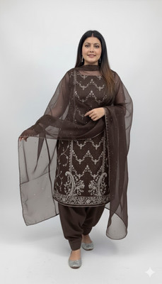 Zarqash Embroidered Kurta, Salwar & Dupatta Set