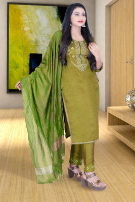 SABRANG MIX & MATCH Embroidered Kurta, Trouser/Pant & Dupatta Set