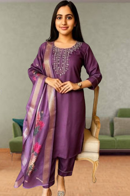bajrang fashion Embroidered Kurta, Trouser/Pant & Dupatta Set