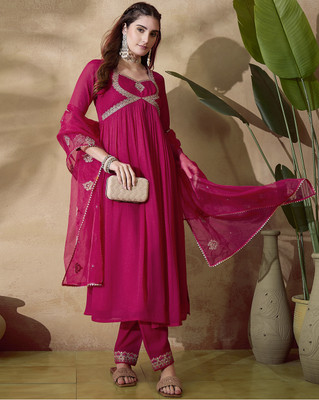 Tasrika Embroidered Kurta, Trouser/Pant & Dupatta Set