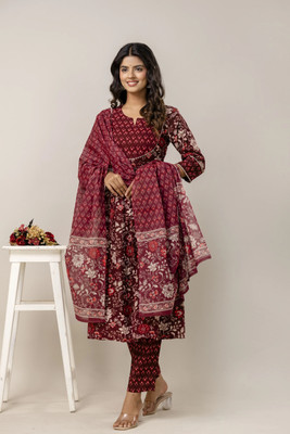krisha creation Floral Print Kurta, Salwar & Dupatta Set