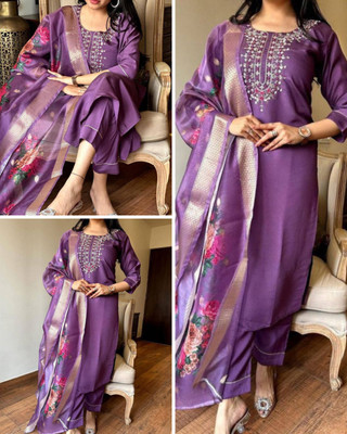 LIZORD FAB Embroidered Kurta, Trouser/Pant & Dupatta Set
