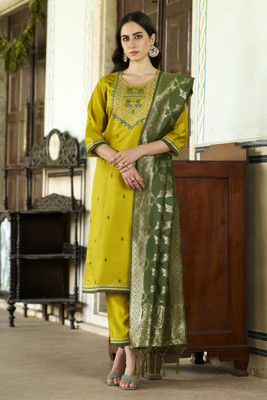 RANGTARA Embroidered Kurta, Trouser/Pant & Dupatta Set