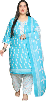 VihaanExim Printed Kurta, Patiala & Dupatta Set
