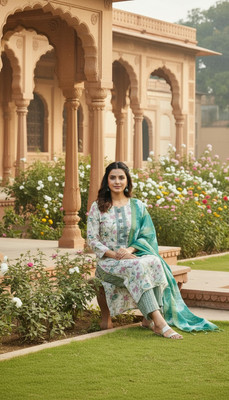 Sufiana Printed Kurta, Trouser/Pant & Dupatta Set
