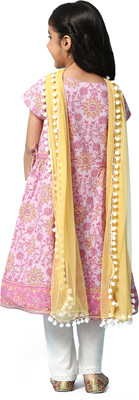 BIBA Printed Kurta, Trouser/Pant & Dupatta Set