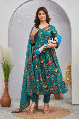 sky fab Printed Anarkali Kurta, Bottom & Dupatta Set