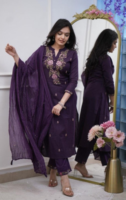 Clothesbypcg Embroidered Kurta, Salwar & Dupatta Set