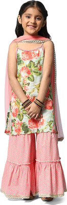 BIBA Printed Kurta, Trouser/Pant & Dupatta Set