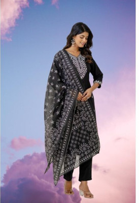 Jaipur fashion factory Embroidered Kurta, Trouser/Pant & Dupatta Set