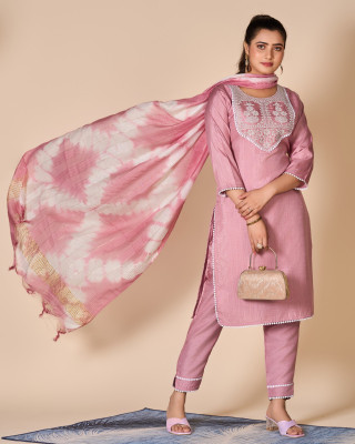 nirmal creation Embroidered Anarkali Kurta, Bottom & Dupatta Set