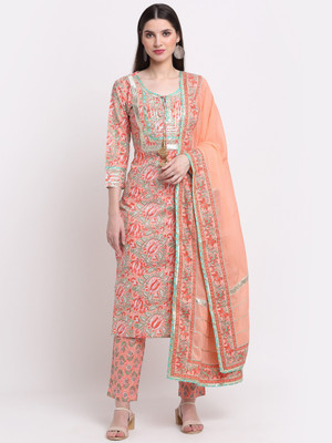 Myaza Printed Kurta, Trouser/Pant & Dupatta Set