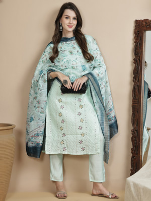 Prakat Self Design Kurta, Trouser/Pant & Dupatta Set