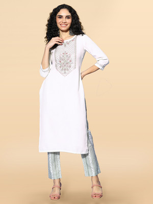 Anouk Rustic Embroidered Kurta, Trouser/Pant & Dupatta Set