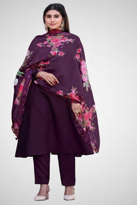 Aneri Floral Print, Solid Kurta, Trouser/Pant & Dupatta Set