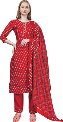 Pranista Fashion Striped Kurta, Trouser/Pant & Dupatta Set