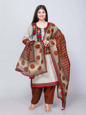 Jevi Prints Printed Kurta, Patiala & Dupatta Set