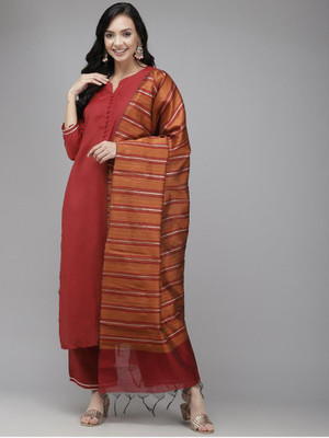 SoshrepCreation Self Design Kurta, Palazzo & Dupatta Set