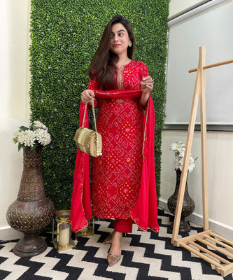 Anni Designer Embroidered Kurta, Palazzo & Dupatta Set