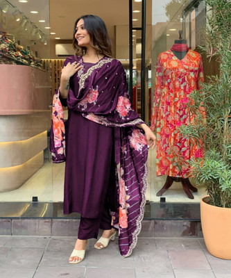 RUPSUNAARI Embroidered Kurta, Trouser/Pant & Dupatta Set