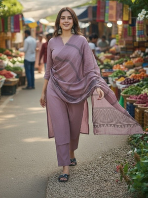 MAA SHAKTI ENTERPRISE Embroidered Kurta, Trouser/Pant & Dupatta Set