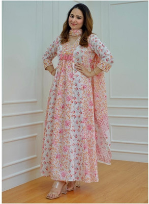 SHREE SHYAM TEXTILE Floral Print, Embroidered Kurta, Trouser/Pant & Dupatta Set