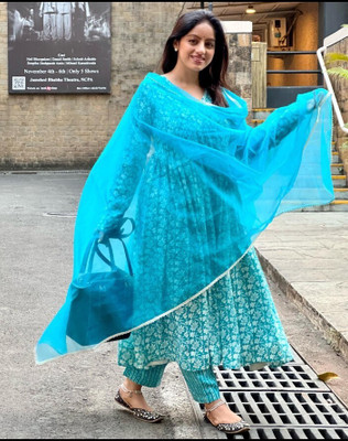 JAIMITI Printed Anarkali Kurta, Bottom & Dupatta Set